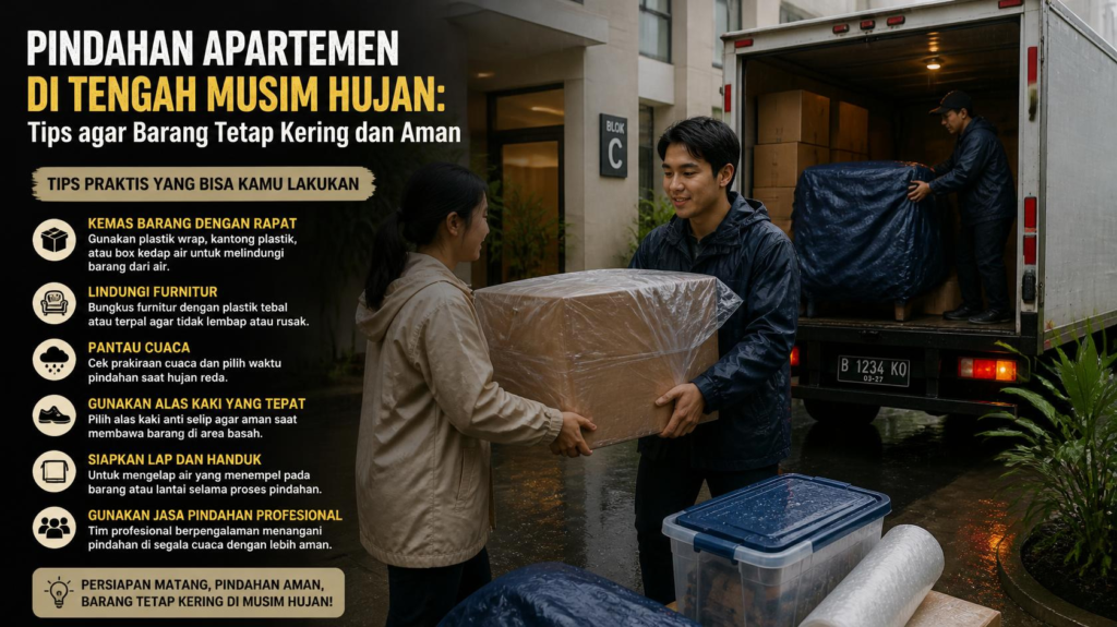 Pindahan Apartemen Saat Hujan Ikuti 7 Tips Ini Biar Barang Nggak Basah!