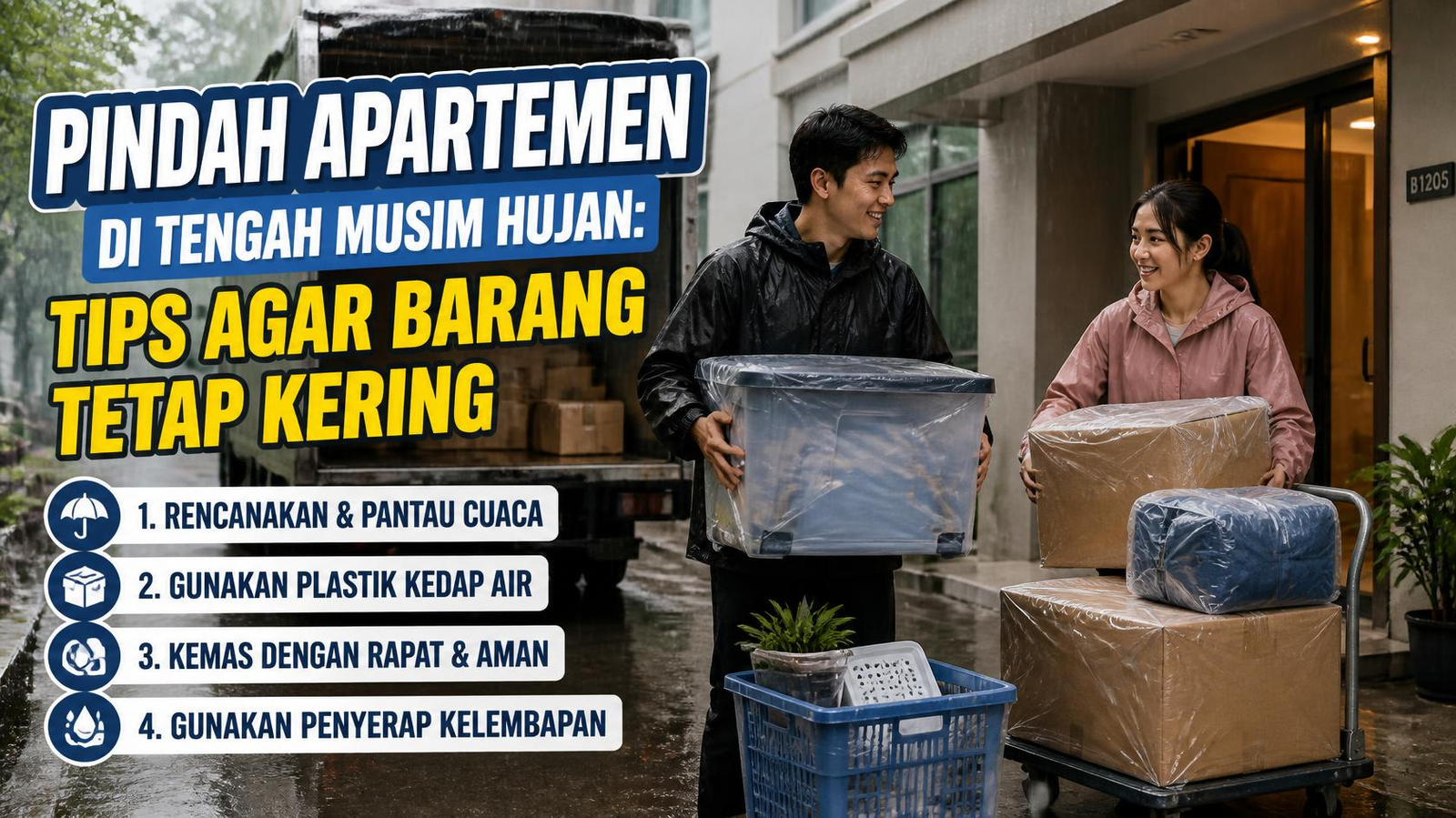 Pindahan Apartemen di Tengah Musim Hujan: Tips Menjaga Barang Tetap Kering